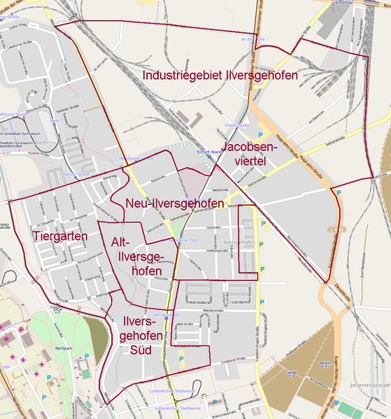 Karte Siedlungsquartiere